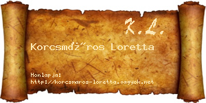 Korcsmáros Loretta névjegykártya
